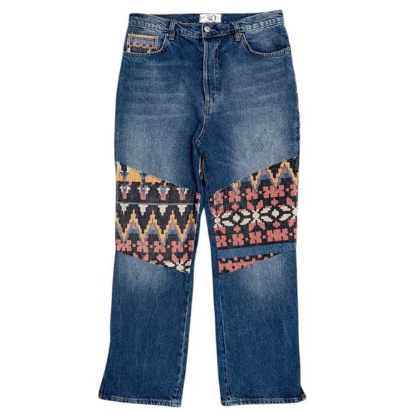 Free People Rocky Mountain Straight Leg Jeans In Alpine Blue - Picture 2 of 7